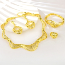 Show details for Stylish Big Gold Plated 4 Piece Jewelry Set