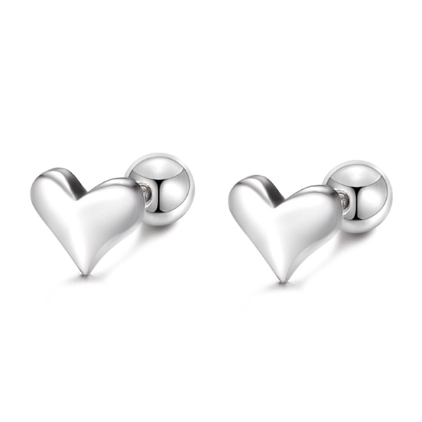 Picture of Low Price 999 Sterling Silver Love & Heart Stud Earrings from Reliable Manufacturer