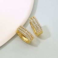 Picture of Good Quality Cubic Zirconia White Huggie Earrings