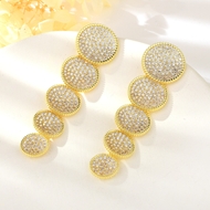 Show details for Sparkly Big Copper or Brass Dangle Earrings