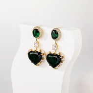 Picture of New Season Green Gold Plated Dangle Earrings with SGS/ISO Certification