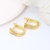 Picture of Wholesale Gold Plated White Huggie Earrings with No-Risk Return