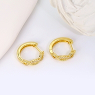 Picture of Sparkly Small White Huggie Earrings