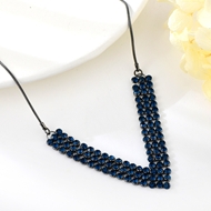 Show details for Fashionable Big Gunmetal Plated Short Statement Necklace