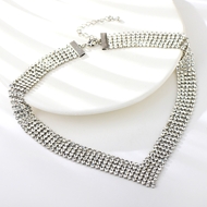 Show details for Delicate Swarovski Element Platinum Plated Short Statement Necklace