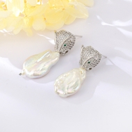 Show details for Top Cubic Zirconia Platinum Plated Dangle Earrings