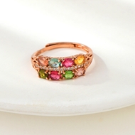 Picture of Bling Medium Rose Gold Plated Adjustable Ring