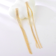 Show details for Sparkling Small Gold Plated Dangle Earrings