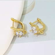 Picture of Most Popular Cubic Zirconia Copper or Brass Huggie Earrings