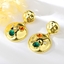 Show details for Unusual Big Gold Plated Dangle Earrings