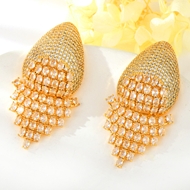 Show details for Brand New White Cubic Zirconia Dangle Earrings in Flattering Style