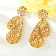 Show details for Copper or Brass Big Dangle Earrings From Reliable Factory