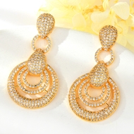 Show details for Luxury White Dangle Earrings of Original Design