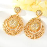 Show details for Sparkly Big White Dangle Earrings