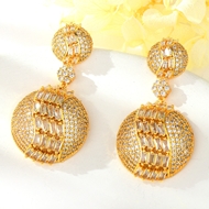 Show details for Cubic Zirconia White Dangle Earrings with Price