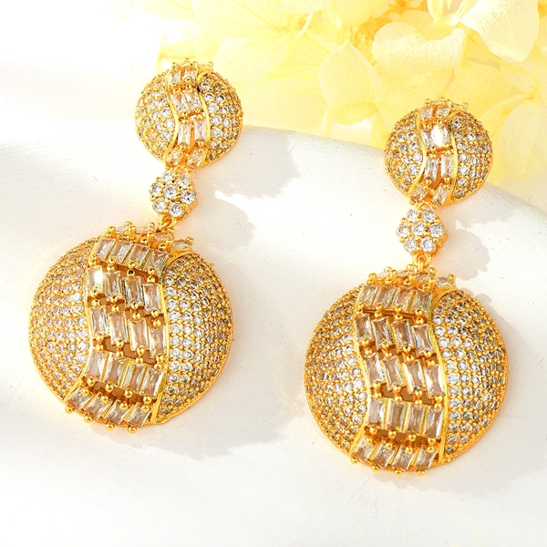 Picture of Cubic Zirconia White Dangle Earrings with Price