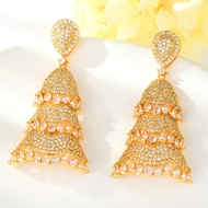 Show details for Featured White Copper or Brass Dangle Earrings with Full Guarantee