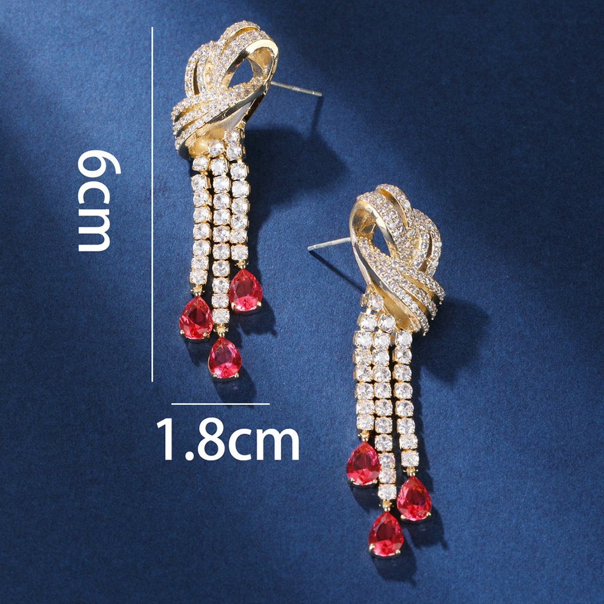 Brand New Red Copper or Brass Dangle Earrings with SGS/ISO Certification