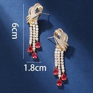 Picture of Brand New Red Copper or Brass Dangle Earrings with SGS/ISO Certification