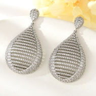 Show details for Copper or Brass White Dangle Earrings for Ladies