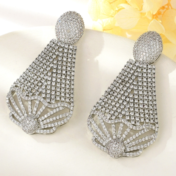 Picture of Impressive White Big Dangle Earrings from Certified Factory