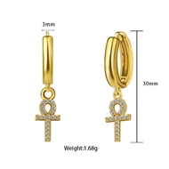 Picture of Delicate Cross Dangle Earrings in Exclusive Design