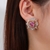 Picture of Fashion Cubic Zirconia Flower Big Stud Earrings