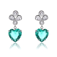 Picture of Sparkling Love & Heart Big Dangle Earrings from Top Designer