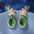 Picture of Flowers & Plants Green Dangle Earrings with Fast Shipping