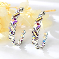 Show details for Copper or Brass White Big Hoop Earrings with Worldwide Shipping