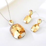 Show details for Sparkly Medium Yellow 2 Piece Jewelry Set