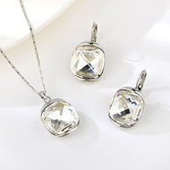 Show details for Geometric Swarovski Element 2 Piece Jewelry Set with Worldwide Shipping