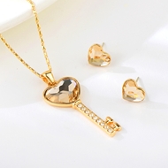 Show details for Love & Heart Swarovski Element 2 Piece Jewelry Set in Flattering Style