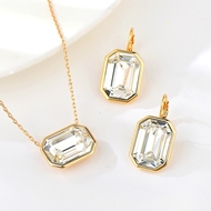 Show details for Geometric White 2 Piece Jewelry Set with Speedy Delivery