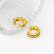 Picture of Copper or Brass White Huggie Earrings at Super Low Price