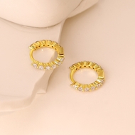 Picture of Filigree Small White Huggie Earrings