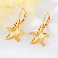 Show details for Big Yellow Dangle Earrings with Beautiful Craftmanship