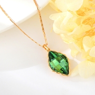 Show details for Pretty Swarovski Element Green Pendant Necklace