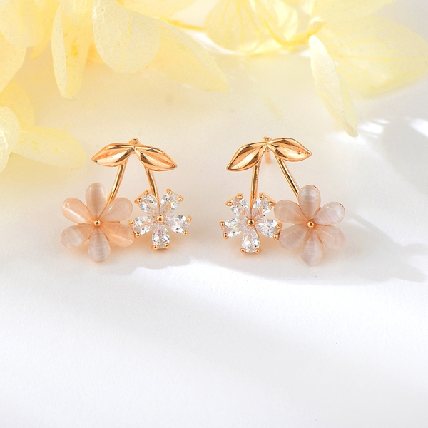 Picture of Sparkling Medium Rose Gold Plated Big Stud Earrings