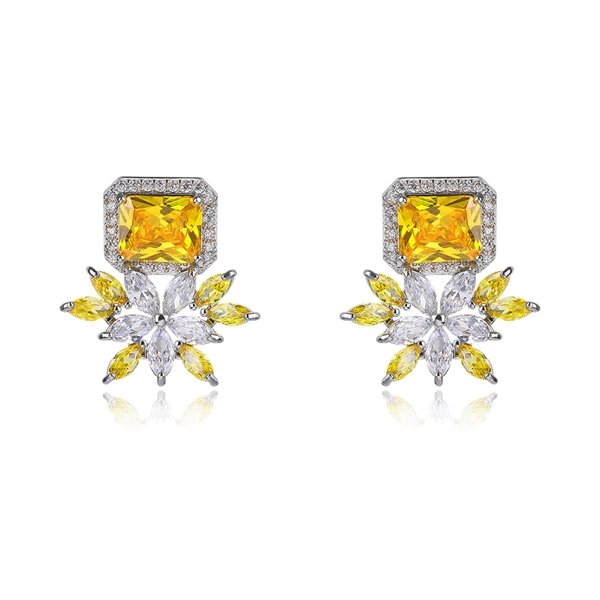 Picture of Inexpensive Copper or Brass Yellow Big Stud Earrings from Reliable Manufacturer