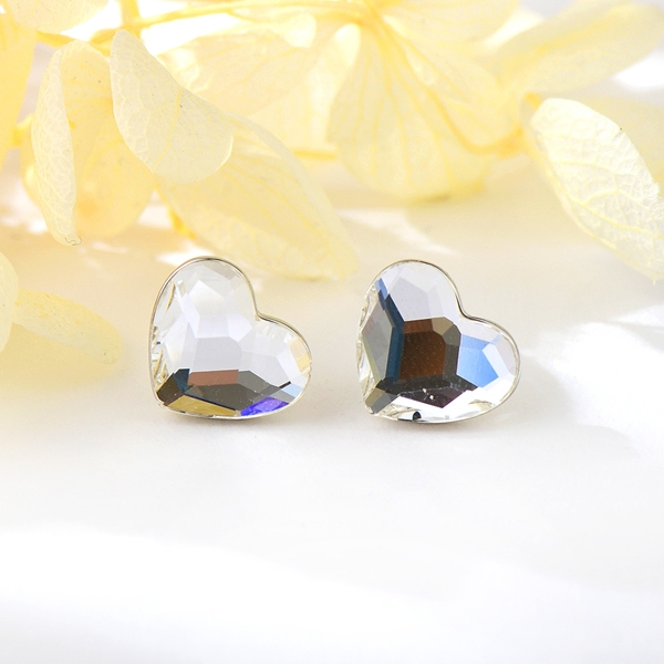 Picture of Inexpensive Platinum Plated Love & Heart Big Stud Earrings from Reliable Manufacturer