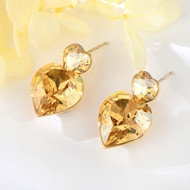 Show details for Copper or Brass Swarovski Element Dangle Earrings from Certified Factory