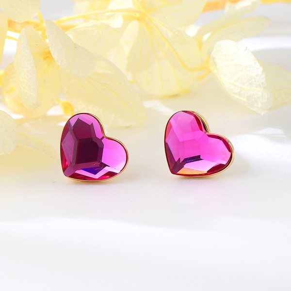 Picture of Love & Heart Swarovski Element Big Stud Earrings with Speedy Delivery