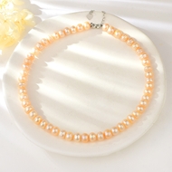 Show details for Cheap Platinum Plated Orange Short Chain Necklace From Reliable Factory