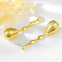 Show details for Unique Plain Gold Plated Dangle Earrings