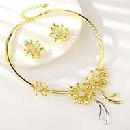 Show details for Trendy Zinc Alloy Flower 2 Piece Jewelry Set with No-Risk Refund