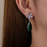 Picture of Sparkly Big Flower Dangle Earrings