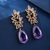 Picture of Luxury Purple Dangle Earrings with Beautiful Craftmanship