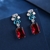 Picture of Delicate Cubic Zirconia Platinum Plated Dangle Earrings