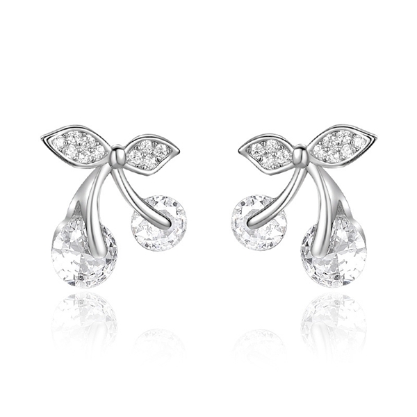 Picture of Nice Cubic Zirconia Platinum Plated Small Hoop Earrings